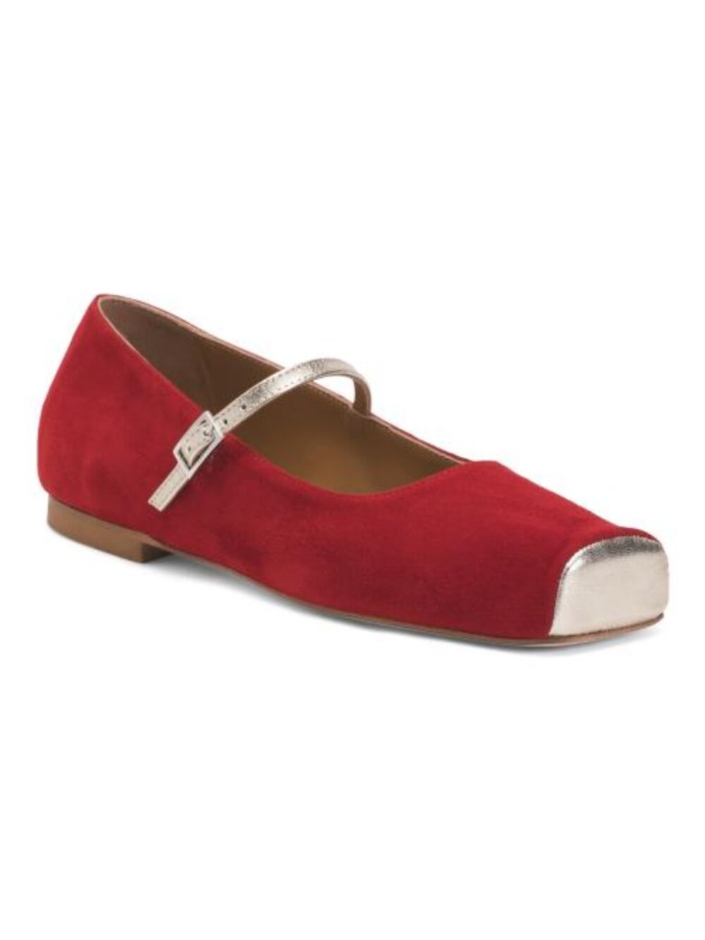 OROSCURO Made In Italy Suede Square Toe Ballerina Flats